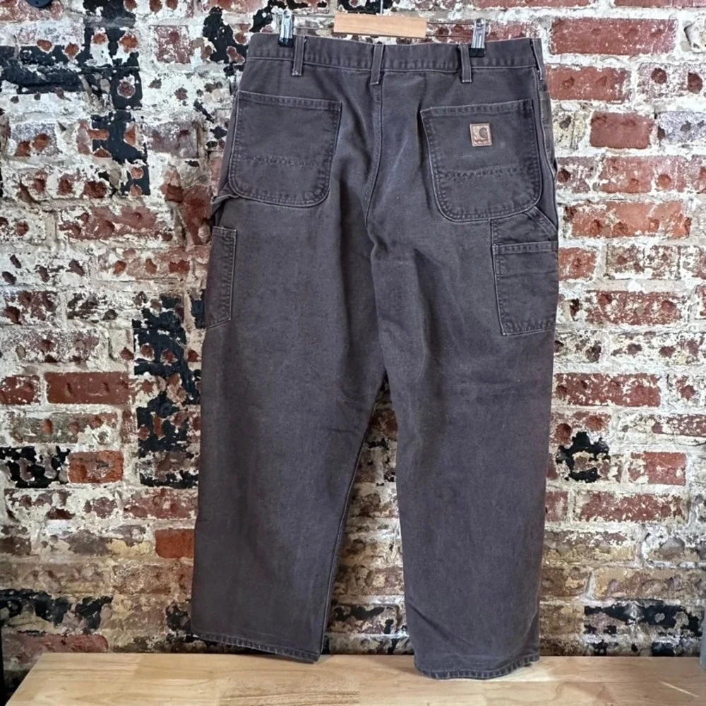 Carhartt B11 DKB Brown Washed Duck Canvas Carpenter Workwear Pants Mens 38x30